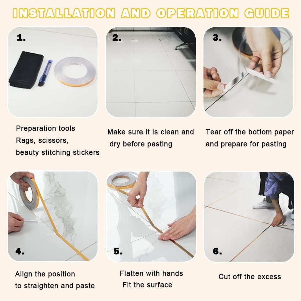 1roll 50mX0.5/1/2cm Home decoration self-adhesive ceramic tile gap tape floor wall joint sealing strip decorative wall sticker