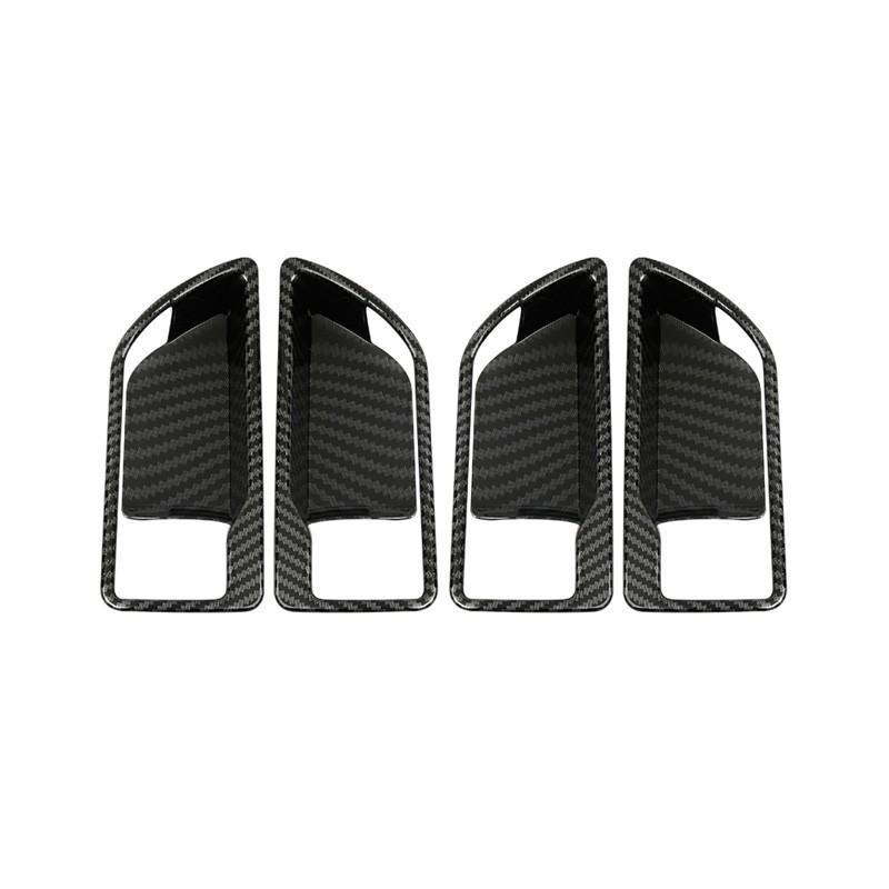 Carbon Fiber Inner Door Bowl Cup Cover Trim 4pcs For Toyota Highlander 2020-2025