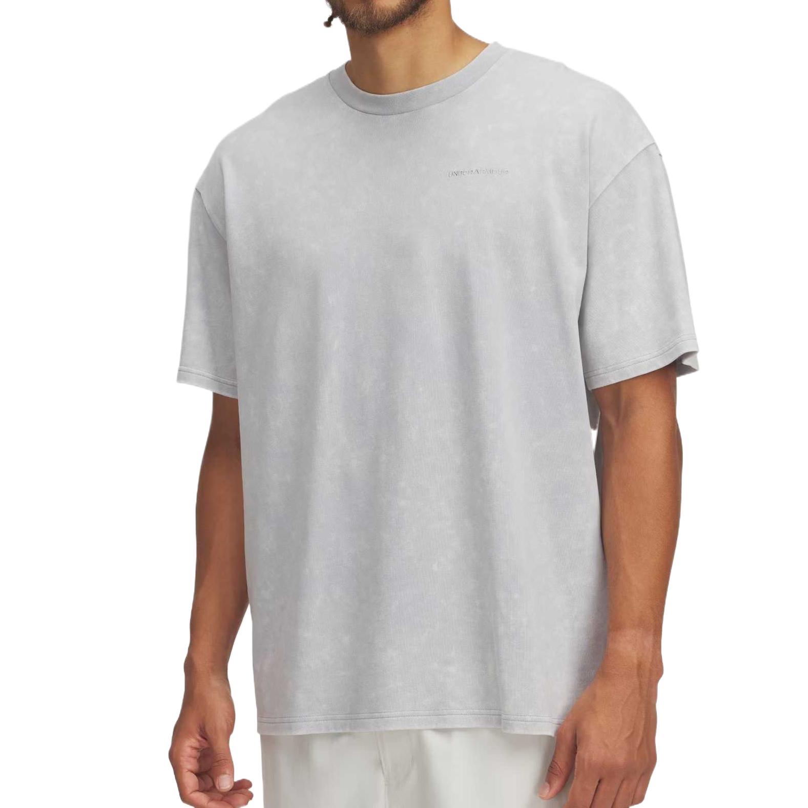 Under Armour T Shirts Men s Light Gray Crew Neck Moderate 6005463-011 LG