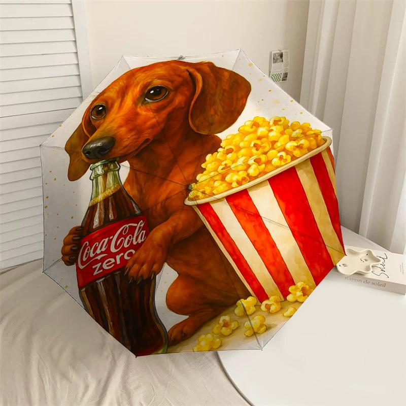 

1PC Coca-Cola Zero Popcorn Umbrella-8-Rib Reinforced, Automatic Open, Lightweight & Durable, Cute Fashion Accessory for Outdoor-T182