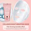 2pc Collagen Night Peel Off Mask, Hydrating Firming Sleeping Wrap Mask with Hyaluronic Acid for Night Skin Care