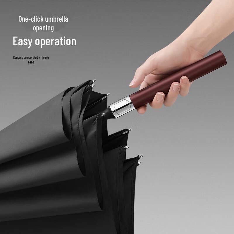 Maydu Men's Large Windproof Long-Handle Business Umbrella