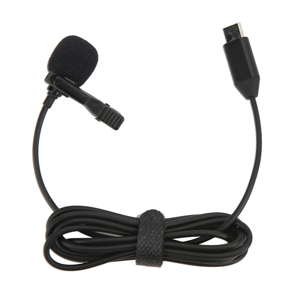 Wireless Lavalier Microphone ‑34dB Metal Lapel Mic for Insta360 ONE R Type C Smartphone 1.5M