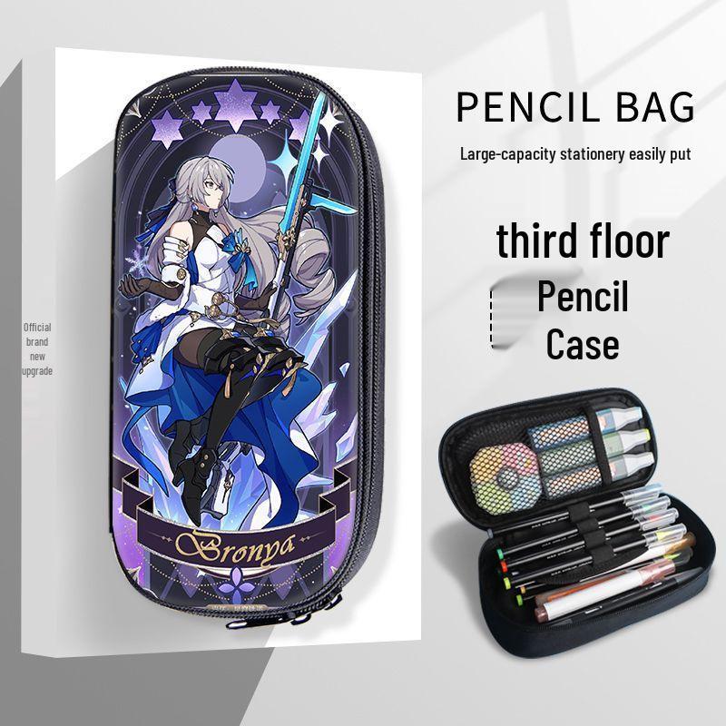 Honkai Star Rail Pencil Case for Students - Yelan, Jun, March 7th, Kafka Design