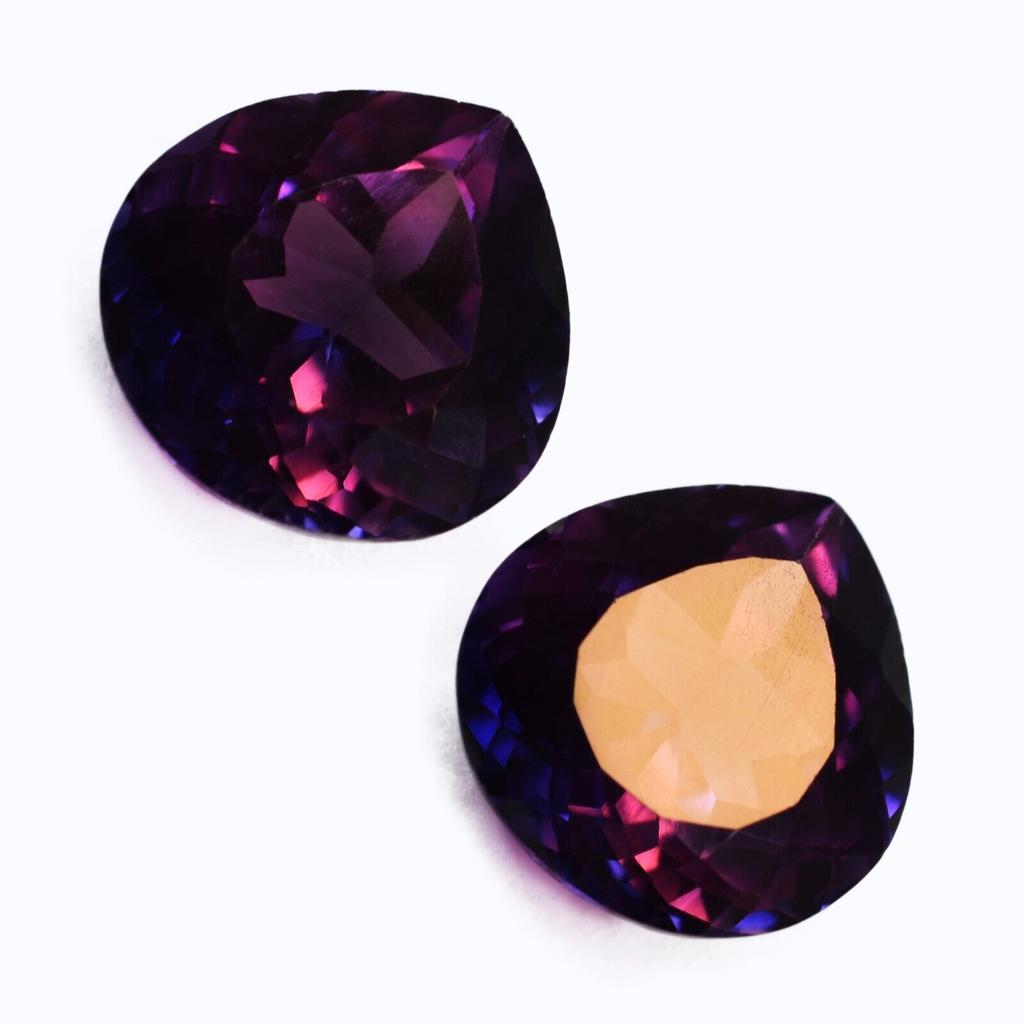 Natural Purple Tanzanite Loose Gemstone 15.40 Ct Pair Pear Cut -W for Jewelry Making and Crafts