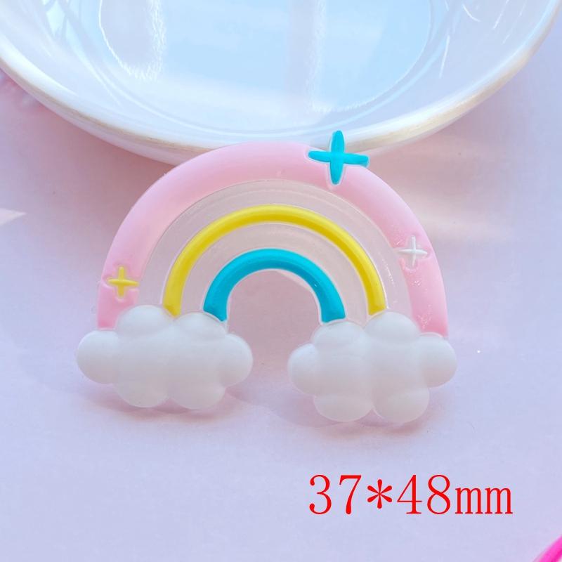 10 Stück Neue Niedliche Transparente Cartoon Regenbogen Serie PVC Flexibler Kleber Flache Rückseite DIY Scrapbook Verzierung Handy Basteldekoration