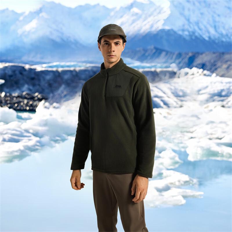 JEEP Windproof Thermal Fleece Half-Zip Jacket