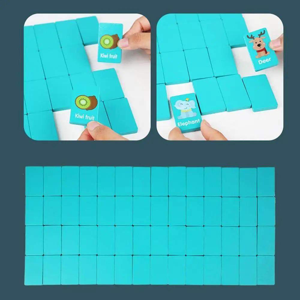 Fruit Animal Memory Solitaire Matching Mahjong Game Early Educational Puzzles Toy Kid Blocks