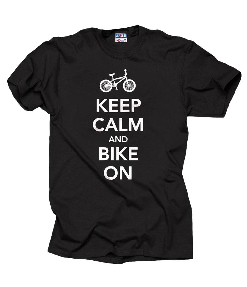 Keep Calm And Bike On T Shirt Funny Keep Calm Tshirt Biker Tshirt XL