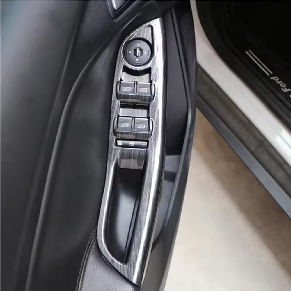 UZYJ9 Car Window Lifter Panel Frame Decoration Cover Trim Sticker For Ford Focus MK 3 4 MK3 MK4 2009-2017 LHD Accessories