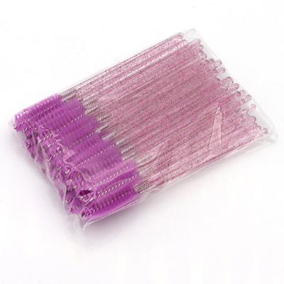 Einweg Wimpern Make-up Pinsel Kristallgriff Mascara Bürste Applikator Stick Wimpernverlängerungszubehör 50, 50 Stück
