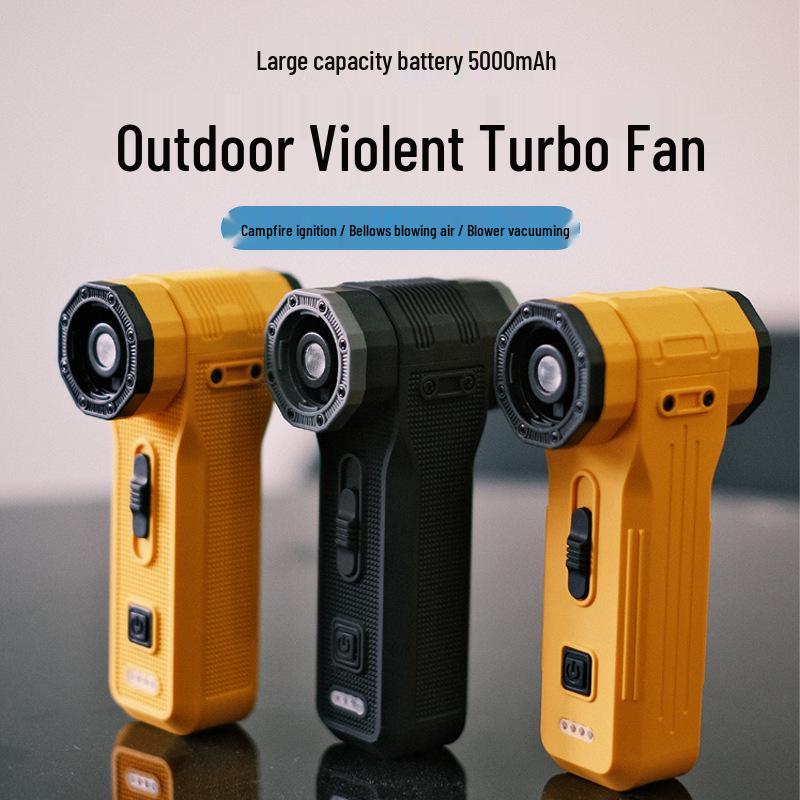 Portable Turbo Handheld Flood Light with Strong Magnetic Adsorption and Stepless Speed Regulation for Snow and Ash Blowing.