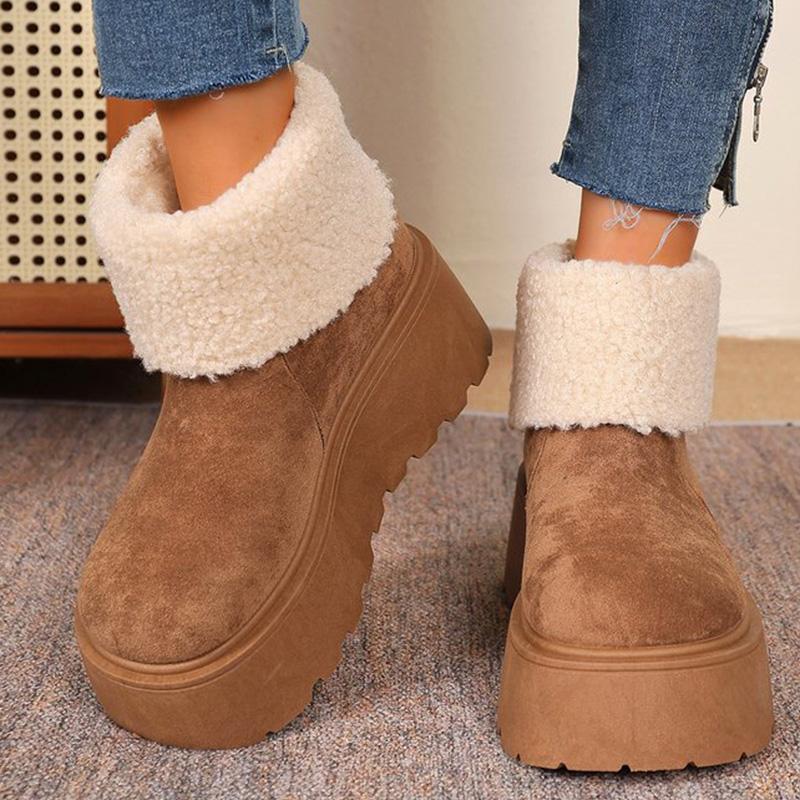 

Мода Мода Слипоны Верблюжьи Снежные Ботинки Женские 2025 Зимние Короткие Плюшевые Толстые Теплые Ботильоны Женские Массивные Ботильоны на Платформе Mujer 40 верблюд