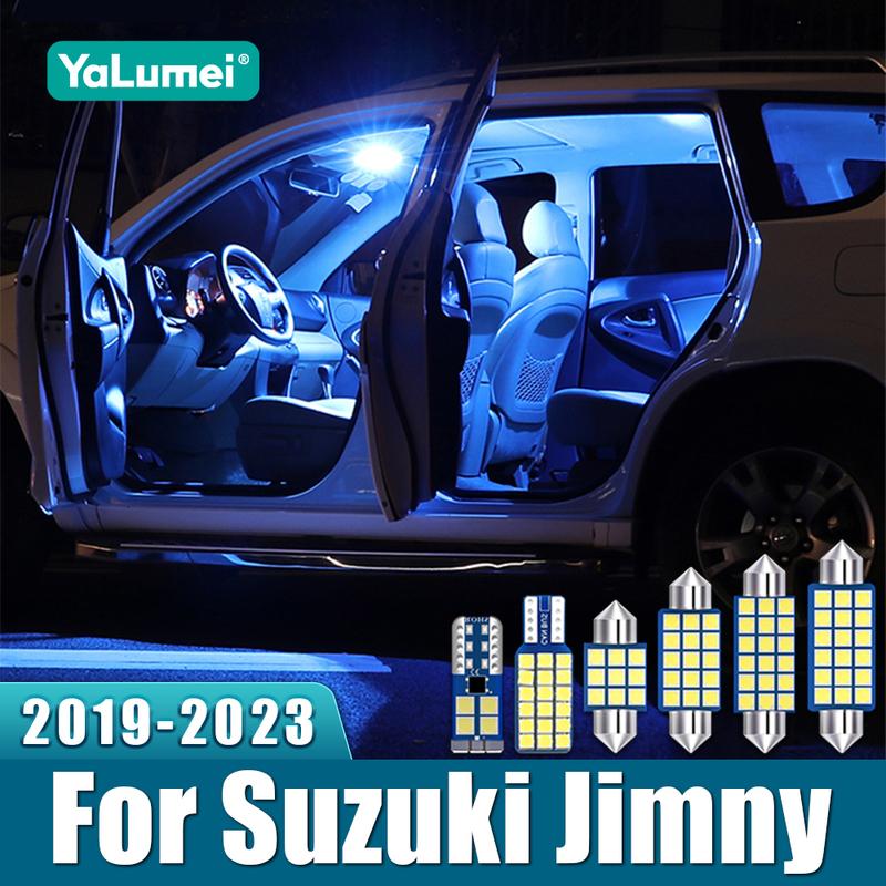 For Suzuki Jimny JB74 6PCS Car LED Interior Dome Reading Lamp License Plate Trunk Lights Accessories
