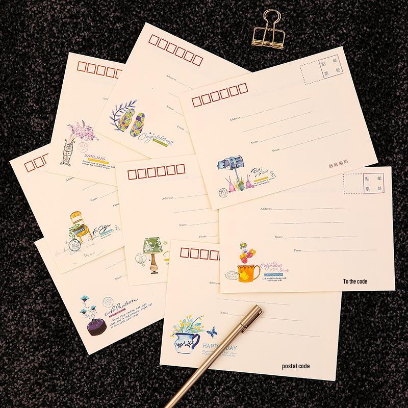 Retro Airmail Envelope & Postcard Set: Perfect for DIY Greeting Cards & Gifts