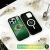 Brazil Brazilian Flag Phone Case For iPhone17,16,15,14,13,12,11 Plus,Pro Magnetic For Magsafe Wireless Charging