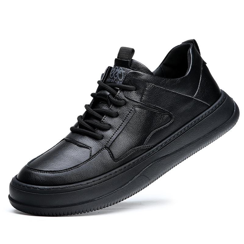 Board shoes men's trendy shoes men's leather crooked head breathable casual shoes spring new men's shoes versatile trendy men