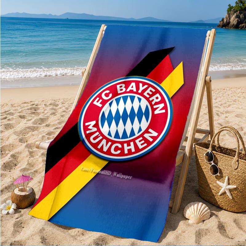 München Fußballverein Bedrucktes Mikrofaser-Strandtuch, Weich und Saugfähig, Schnelltrocknend, Ideal für Sommerreisen, Strand-Essential, Schwimmbad