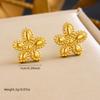 Elegant Korean-Style Gold-Plated Flower Pendant Necklace Set in Stainless Steel