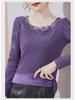 2024 Women's Plus-Size Long Sleeve Lace Mesh Warm Shirt