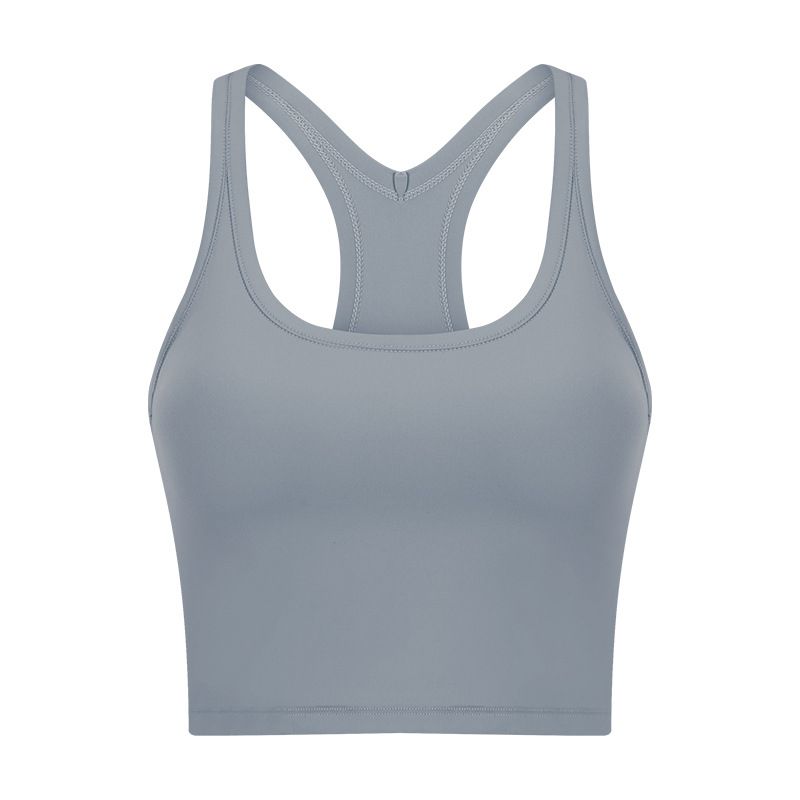 Original I-Shaped Yoga Vest Female with Chest Pad Beauty Back Exercise Underwear Female Bubble Wrap Running Fitness Bra Can Be Outwear