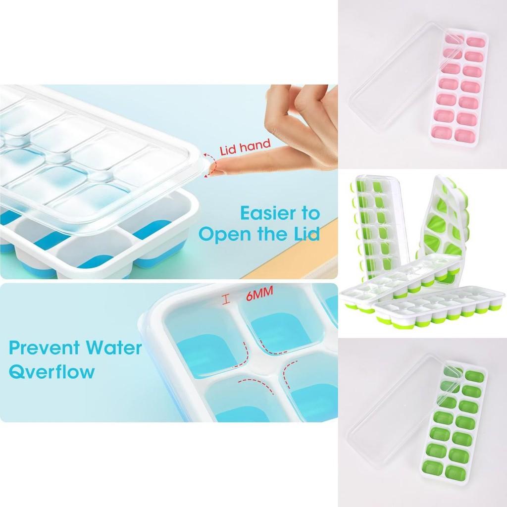 Practical Silicone Ice Tray With Lid Effortless Release Feature Ideal For Fast Freezing In Vibrant Color Options