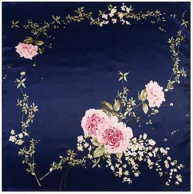 90*90cm Luxury Brand Women Silk Scarves Heart and Rose Design Square Scarves Spring Summer Shawls For Ladies Gifts