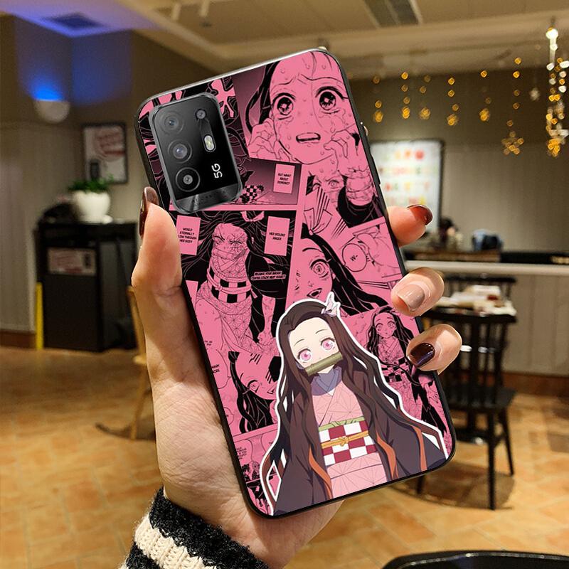 Anime Demon Slayer Kimetsu Kamado Phone Case for OPPO A54 A74 A94 A53S A9 A5 A15 A16 A91 A96 A76 Reno8 8Pro Reno2 Z