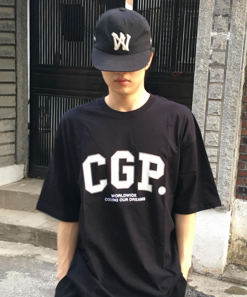 CGP Big Oversized Cgp Arch Logo Short Sleeve T-Shirt - Black