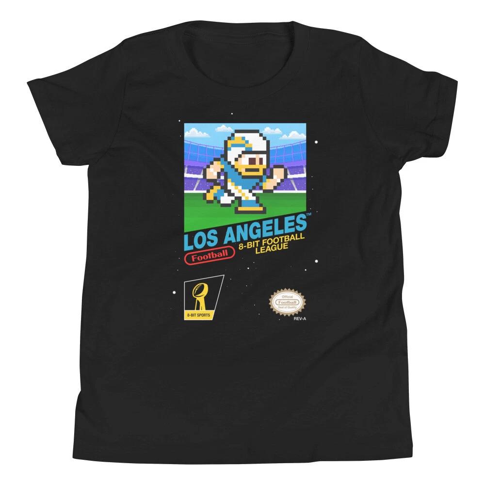Los Angeles Chargers Football 8-bit NES Nintendo Jersey Youth Kid Child T-Shirt L