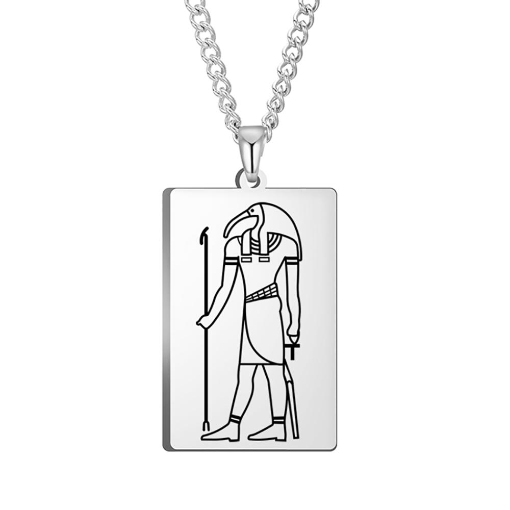Dawapara Ancient Egyptian Deity Pendant Necklace God Horus Anubis Goddess Isis Amulet Stainless Steel Jewelry