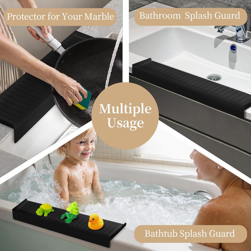 Kitchen Bathtub Sink Edge Silicone Water Baffle Cuttable Prevent Splashing Water Barrier