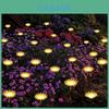 Solar Garden Flower Lamp With Led Light Waterproof For Landscape And Pathway Decoration