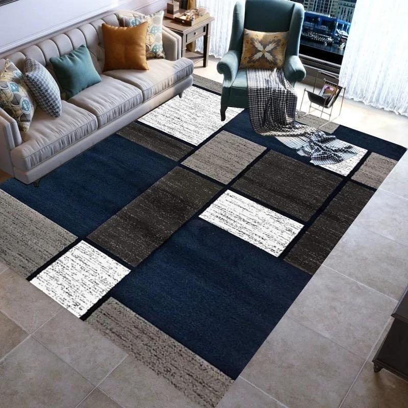 Stylish Geometric lines Washable Modern 3D Printing Carpet Mat for Living Room Bedroom Toilets Home Decoration Rugs