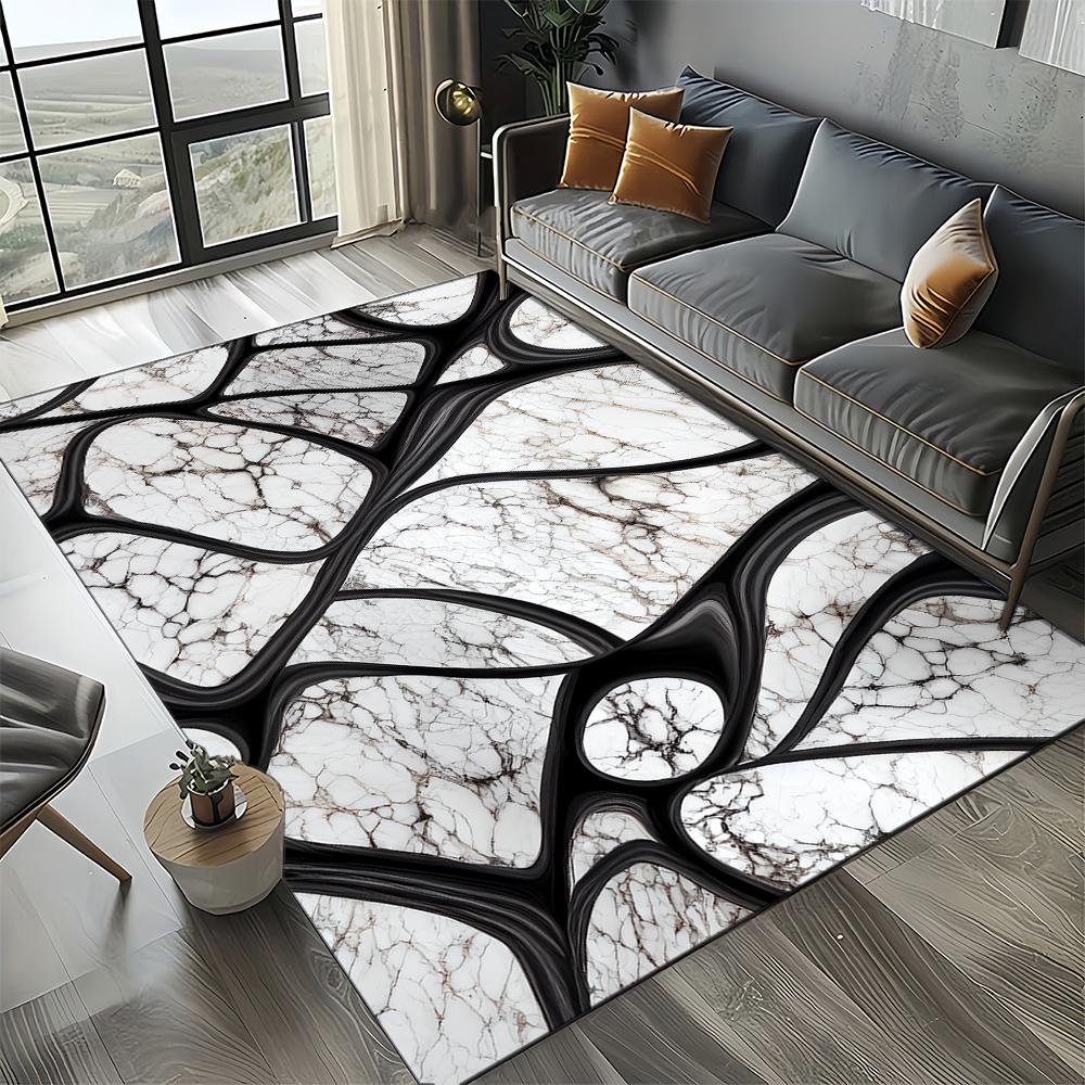 27 Styl Nowa Moda Marmur Czarny Biały Złoty Kamień Dywanik Dywan do Salonu Sypialni Dekoracja Domowa Sofa, Mata Podłogowa Antypoślizgowa