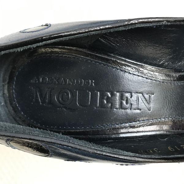 ALEXANDER McQUEEN High Heel Pumps 36.5 23.5 Navy Luxury Shoes(USED)