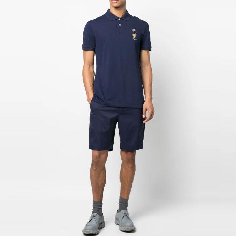 Polo Ralph Lauren Ss23 Logo Embroidered Short Sleeve Polo Shirt Men Polo Shirts Navy-Blue 710899528-001