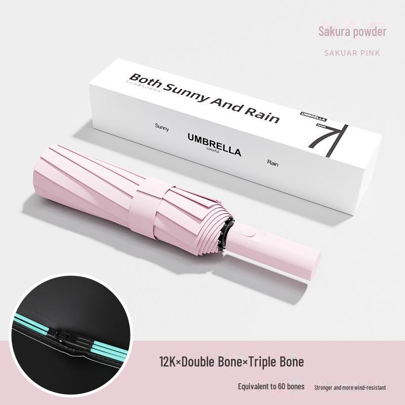 60-Bone Automatic Umbrella: Dual-Use, Large, Wind-Resistant, Sunshade with UV Protection for Men and Women