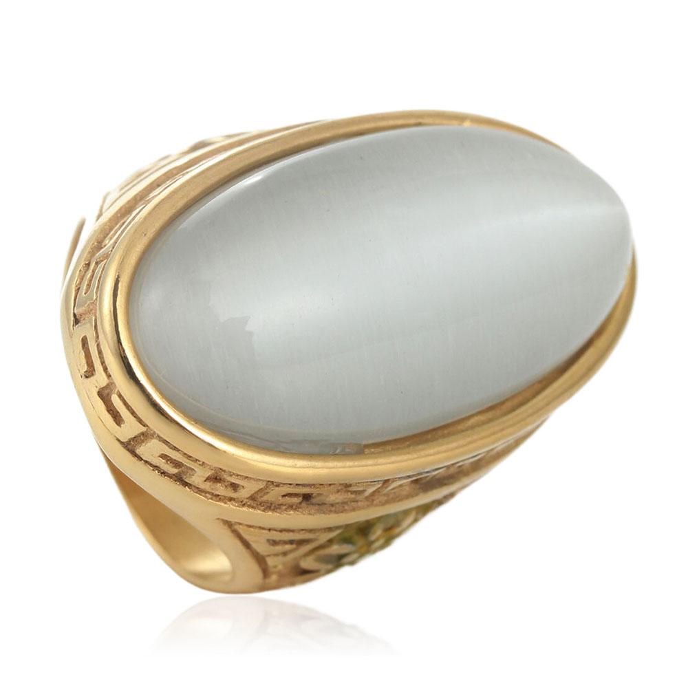

Titanium steel oval stone ring retro trendy men s personality punk stainless steel multi-color large gemstone ring 7