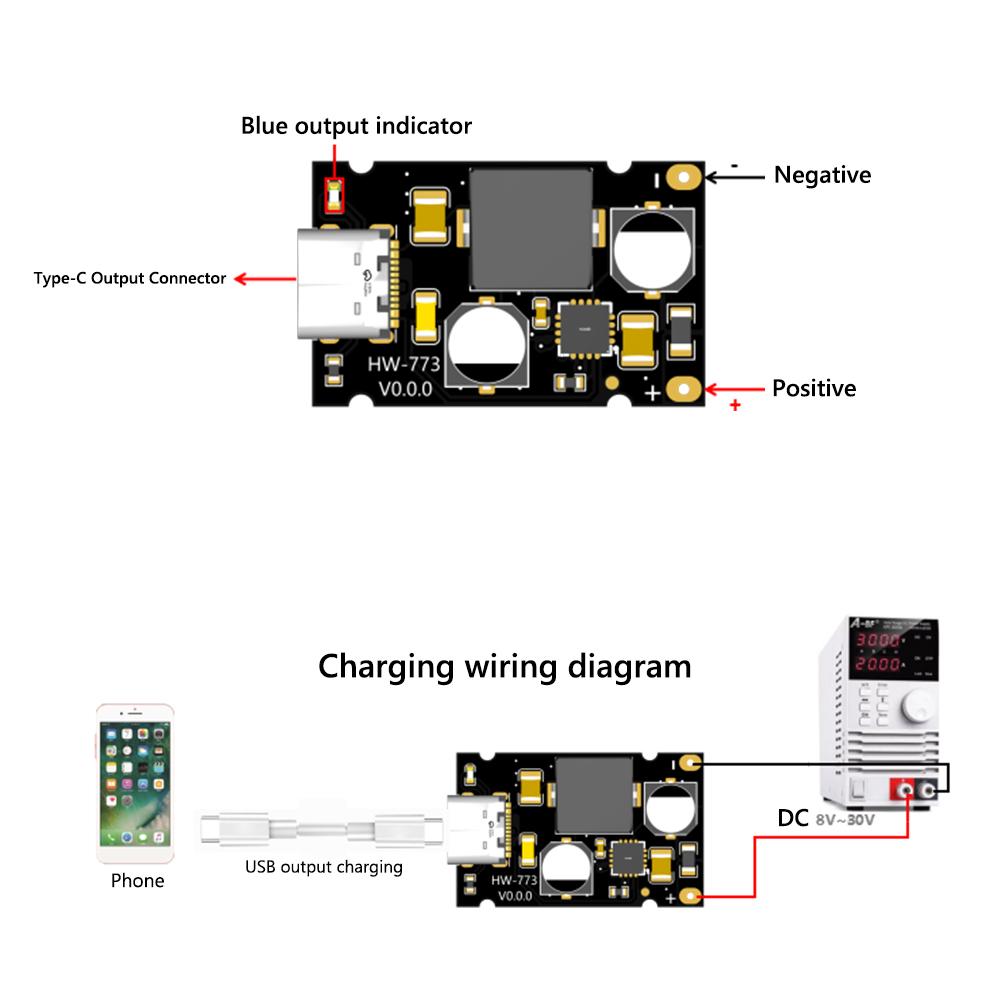 PD65W Fast Charger Supports PD3.1 QC3.0 SCP PPS Charging Circuit Board 5V 9V 12V 20V Fast Charging Board for Phone Fast Charging