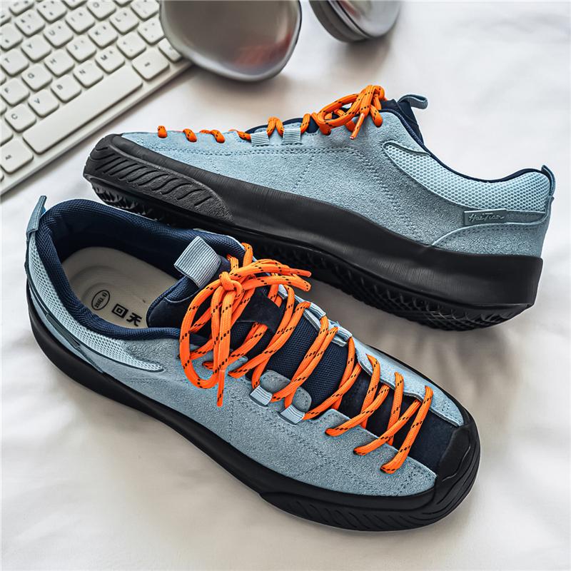 Outdoor Men'S Hiking Shoes British-Style Leather Low-Cut Sneakers Comfortable Couple Hiking Travel Multifunctional Casual Shoes