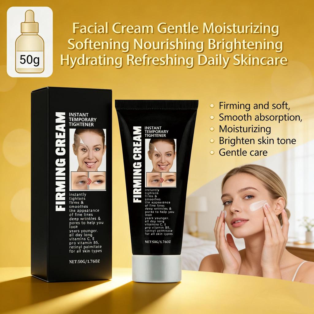 AMZ Facial Cream Gentle Moisturizing Softening Deep Nourishing Brightening Hydrating Refreshing Non-Greasy Daily Skincare for All Skin Types 50g
