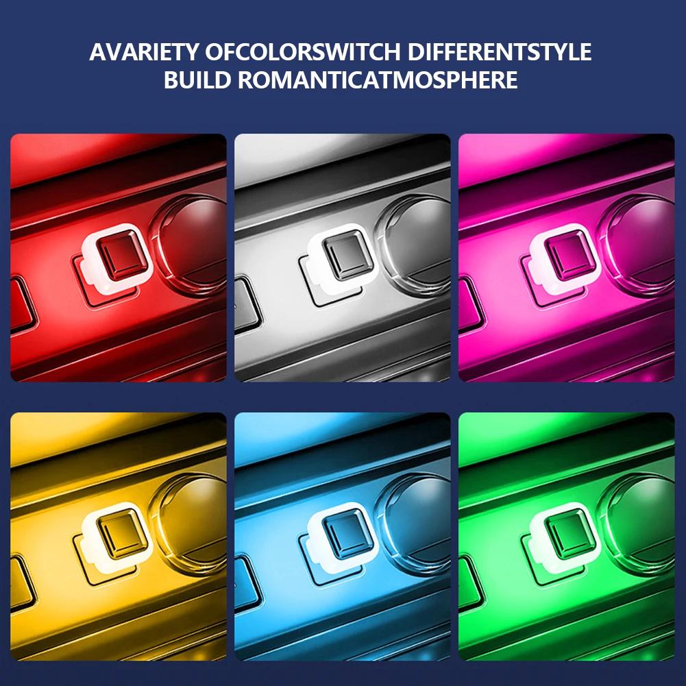 1Pc USB Mini Ambient Light LED Car Interior Atmosphere Lamp Plug and Play RGB Colorful Decoration Lamps Car Accessories