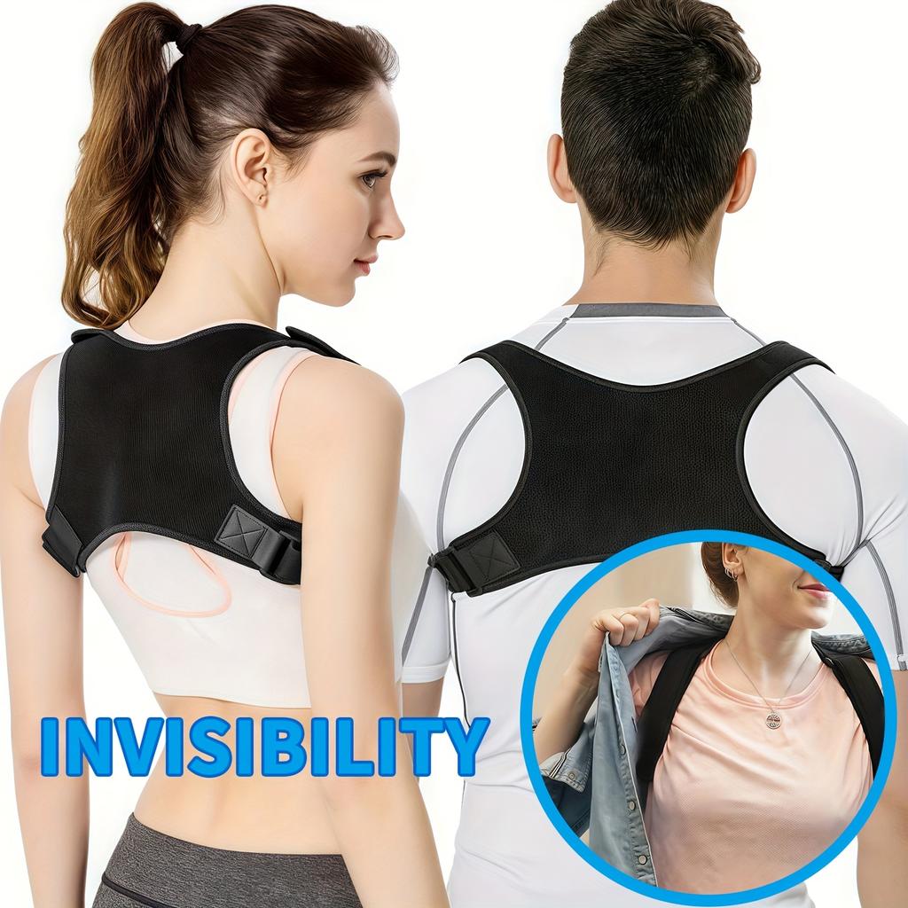 1-piece Invisible Back Aligner, Adjustable Adult Male and Female Corrective Straps, Sitting Posture, Clavicle Straps