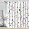 Waterproof Shower Curtain 3D Printing Tropical Jungle Plant Leaves Flowering Season Polyester Shower Curtain Free Hook