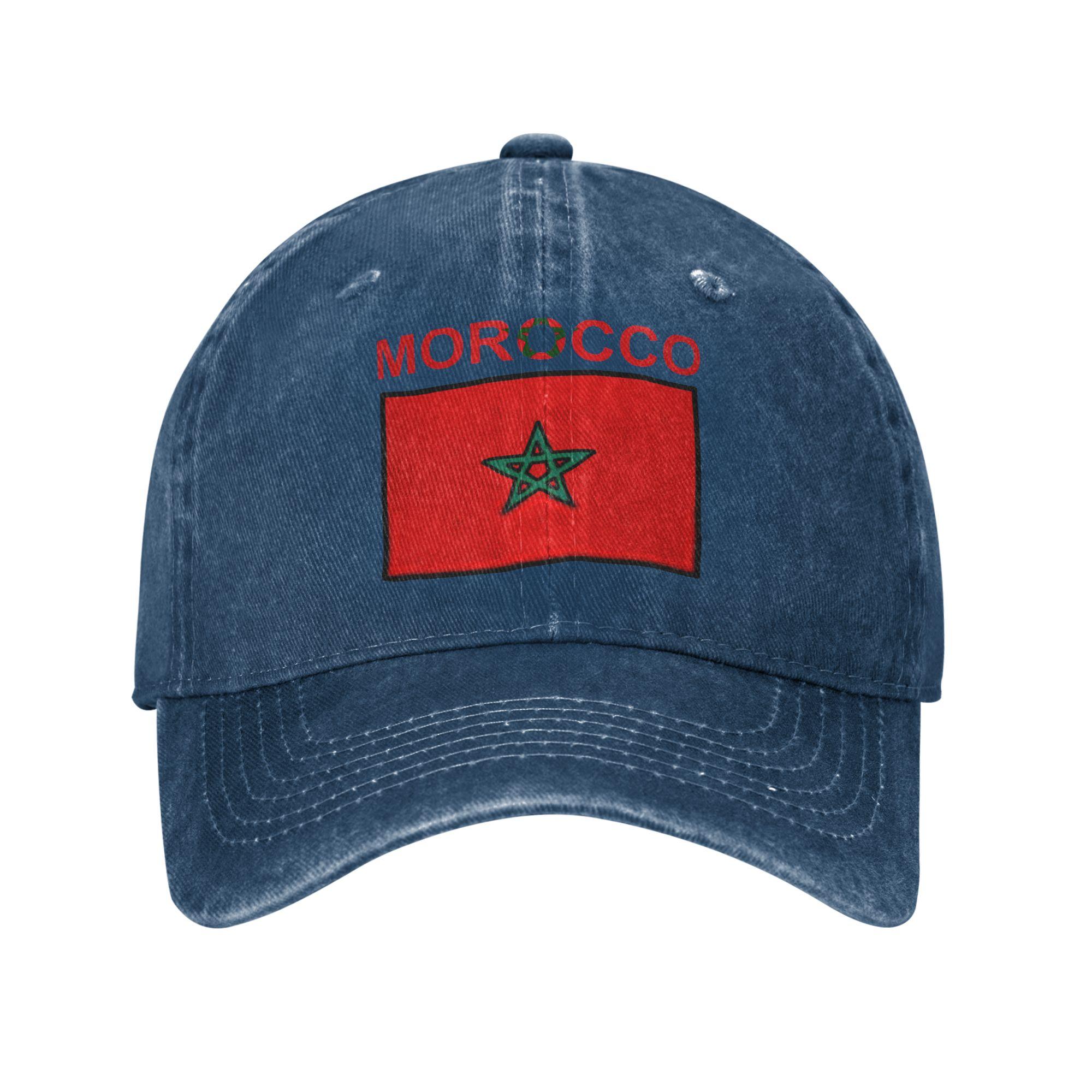 

Baseball Cap Morocco Flag Summer Fitted Retro Trucker Hat Unisex Adult Print Outdoor Gym Sunscreen Baseball Caps One Size