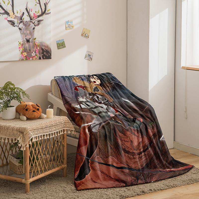 Attack On The Giant Series Flannel Blanket 3D Printed Sofa Blanket Thickened Blanket