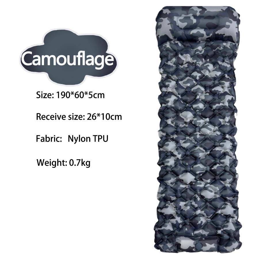 Ultralight Portable TPU Inflatable Camping Pad - Moisture-Proof, Single/Double, Foot-Press Design