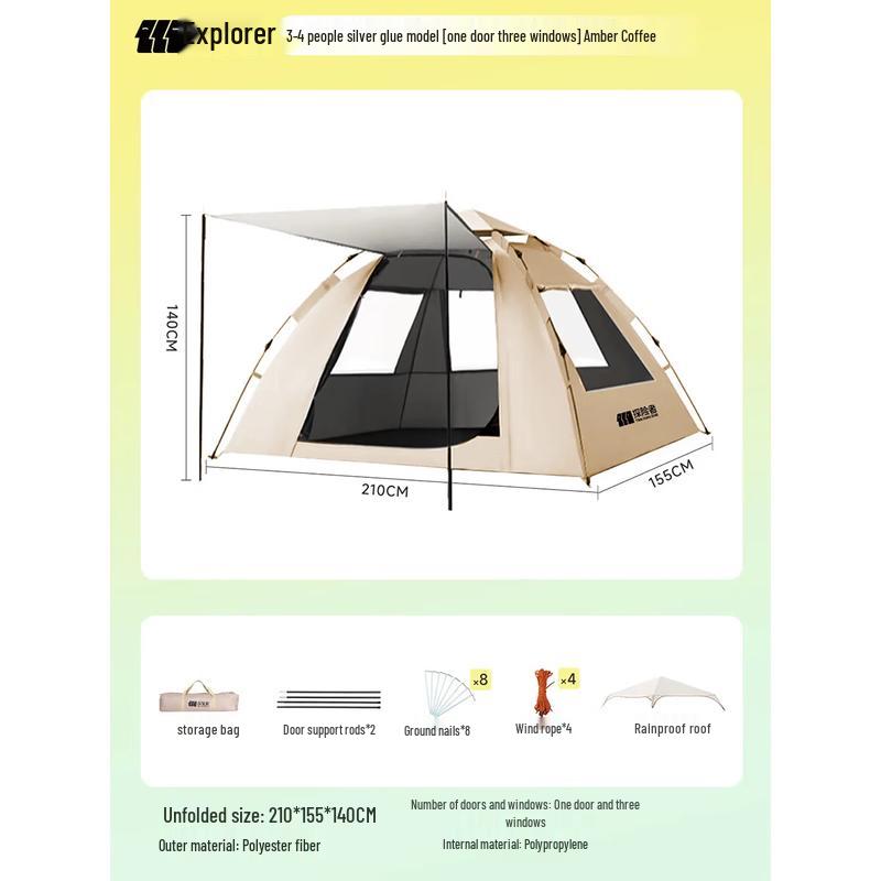 Explorer Automatic UV Protection Camping Tent (3-4 Person)