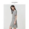 JIUZI·ANNACO French Chic Floral Textured Round Neck H-Line Dress